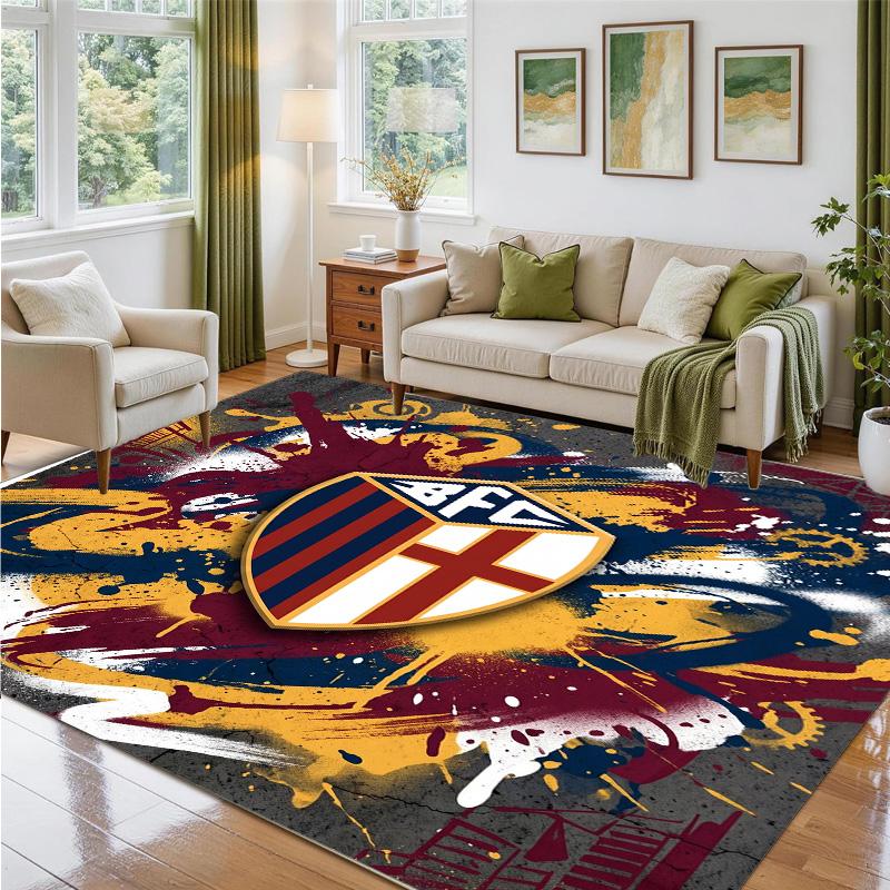 Bologna FC Design Crystal Velvet Rug Soft Decorative Mat for Bedroom Entrance
