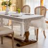 1pc Pastoral Style Tablecloth Embroidered White Lace Drape Table Cloth Rectangular Coffee Tablecloth Wedding Atmosphere Sense