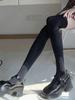 3 Pairs Lolita Style Women Pressure Socks Set Trendy Black White Solid Color Three Types Knee High Socks Ankle Socks Long Socks