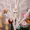 Christmas Tree Pendants Wooden Lamb Sheep Fleece Hanging Ornament Xmas Tree Decoration
