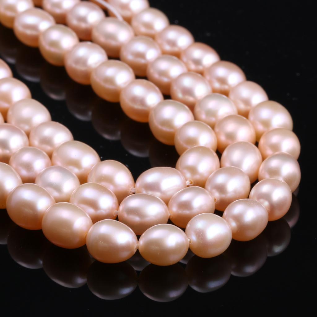 1String, AAA Natural Freshwater Rice Shape Pearl, 7-7.5mm Loose Spacer Pearl Beads for Jewelry Making DIY Holiday Gift, Women's Crafts, 36cm