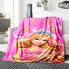 1Pc Barbie'S Floral Fantasy Blanket Soft Throw Blanket For Home Bedroom Bed Sofa Travel Office Solid Christmas Blanket