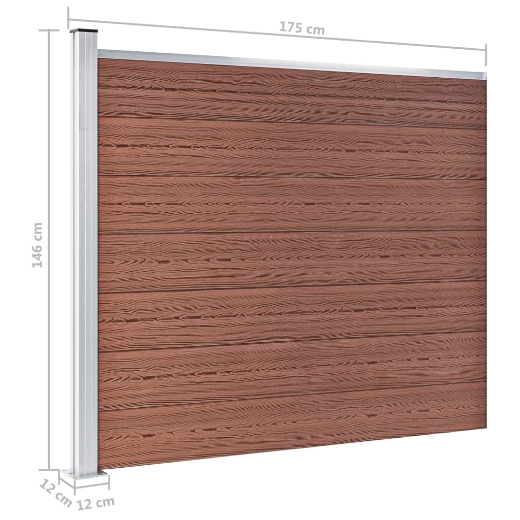 WPC Fence Panel Set 526 x 146 cm Brown