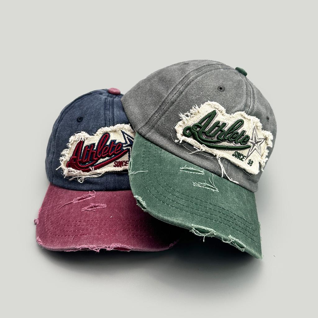 Fashion Patchwork Baseball Hat For Men Women Washed Cotton Letter Embroidery Sunshade Peaked Cap Unisex Street Hip Hop Hat