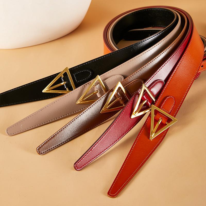 Belt Women'S Flat New Thin Belt Women'S Smooth Buckle Dress Decorative Skirt Women'S Versatile Pants