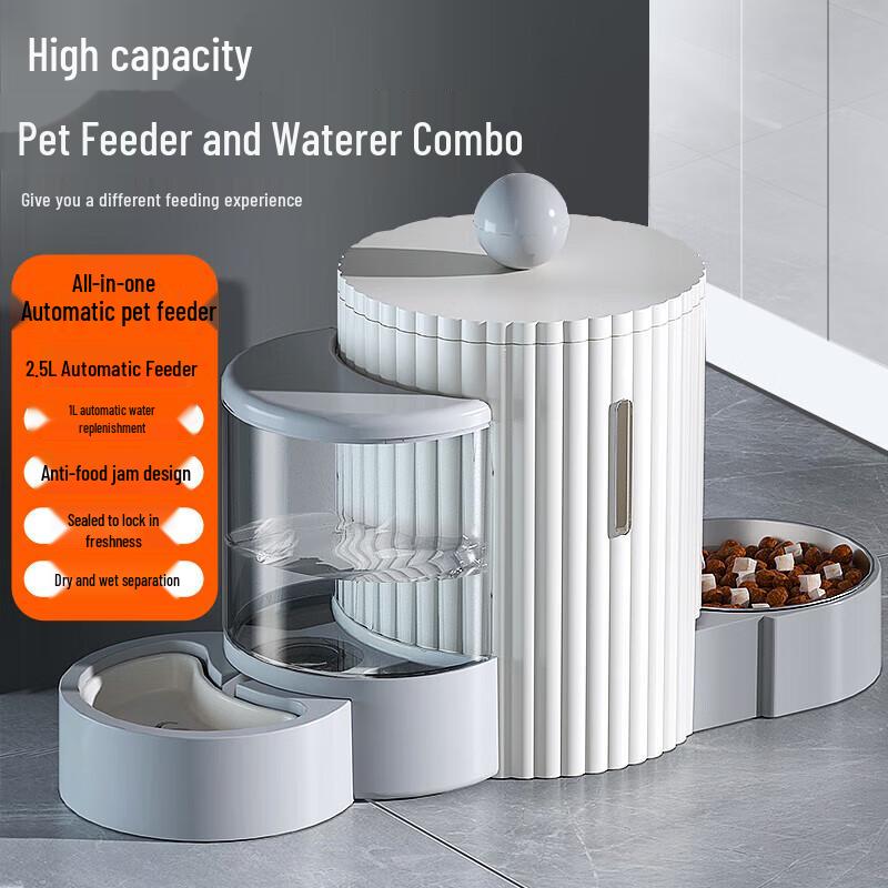 HELLOJOY Cat Double Bowl Automatic Water Dispenser Feeder