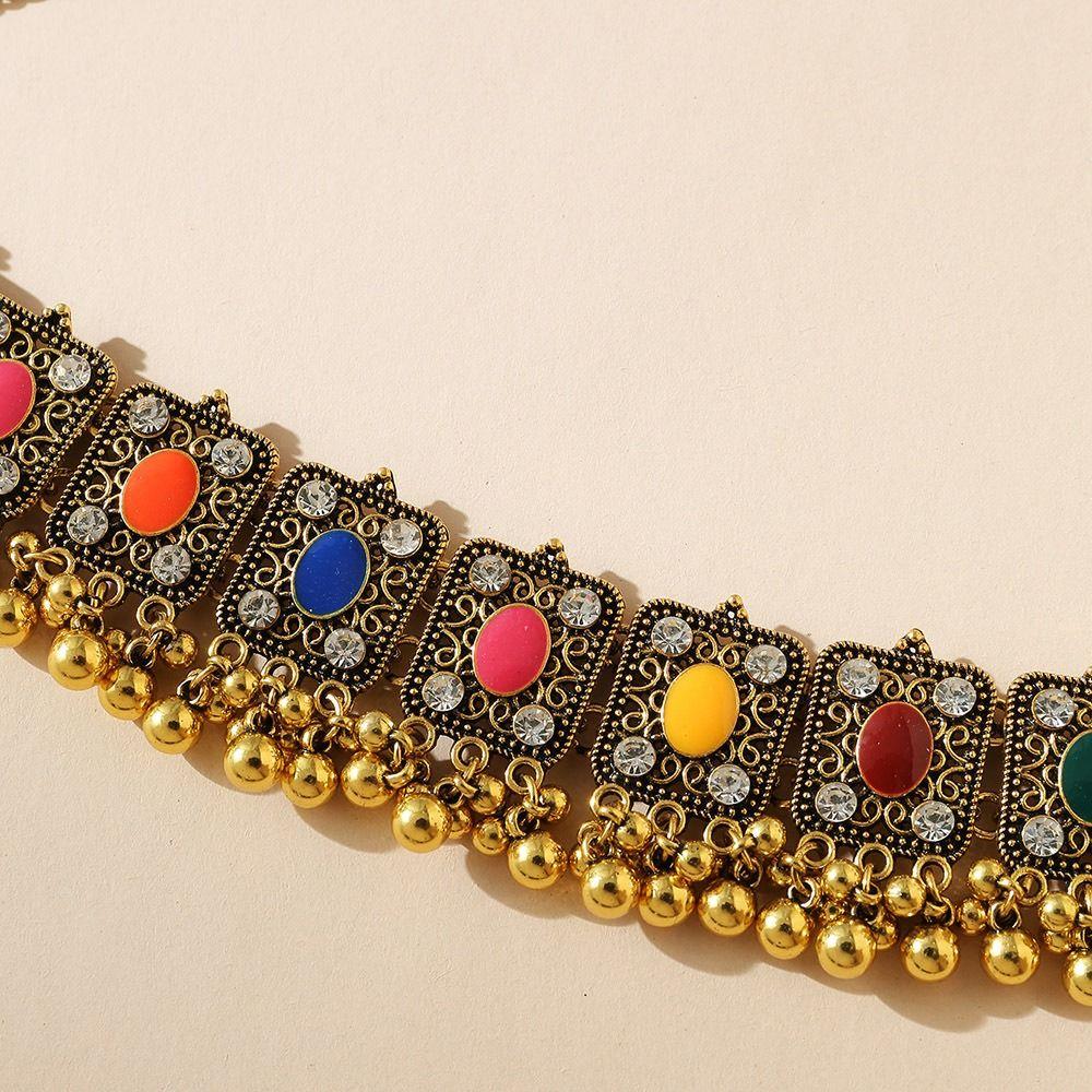 Hollow Earrings Necklaces Jewelry Set Geometric Golden Jewelry Tassel Necklaces Earrings  Gift