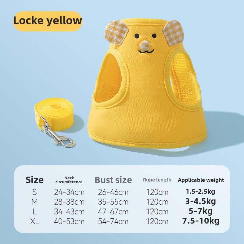 Summer Grid Breathable Leash Dog Chest Strap Vest Type Anti-bite Dog Chain Rope Dog Rope Pet Chest Back