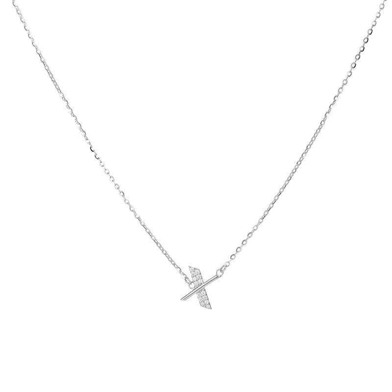 Banyan Tree S925 Silver Alphabet Necklace: Women's Summer Diamond Pendant with 26 English Letters Elegantly Designed.