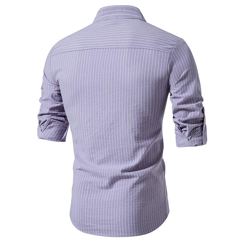 New Spring Men's Fashion Printed Long Sleeve Shirt Casual Versatile Daily Wear Top