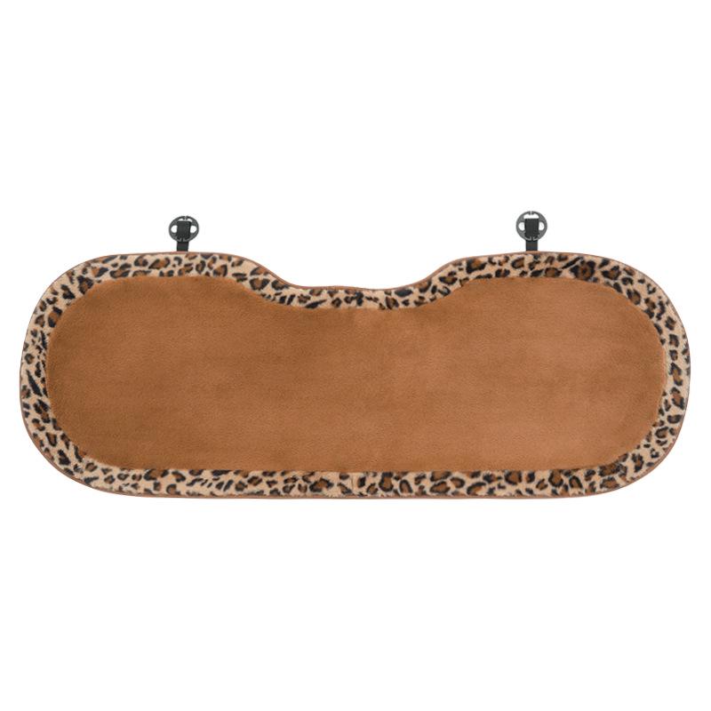 Leopard Print Winter Car Seat Cushion, Thick Warm Rabbit Fur, Soft & Comfortable Interior Cushion
