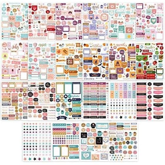 Aesthetic Monthly Planner Stickers - 1100+ Beautiful Design Accessories Enhance and Streamline Your Planner, Journal and Calendar