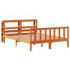 VidaXL Bed Frames and Headboard Wax Brown 135x190 Cm Pine Wood, Bed, Solid Wood Bed Frame, Bedroom Furniture At 3305774