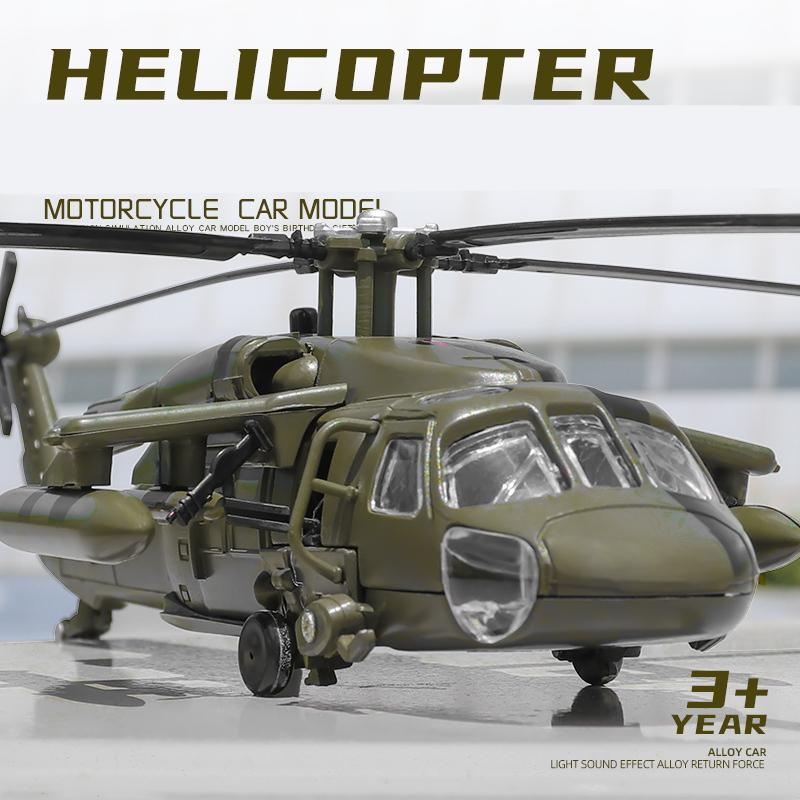 1/64 UH-60 Hawk Helikopter Wielozadaniowy Model Samolotu Ze Stopu Symulacja Metalowy Model Latający Zabawka Dźwięk i Światło Prezent dla Dzieci