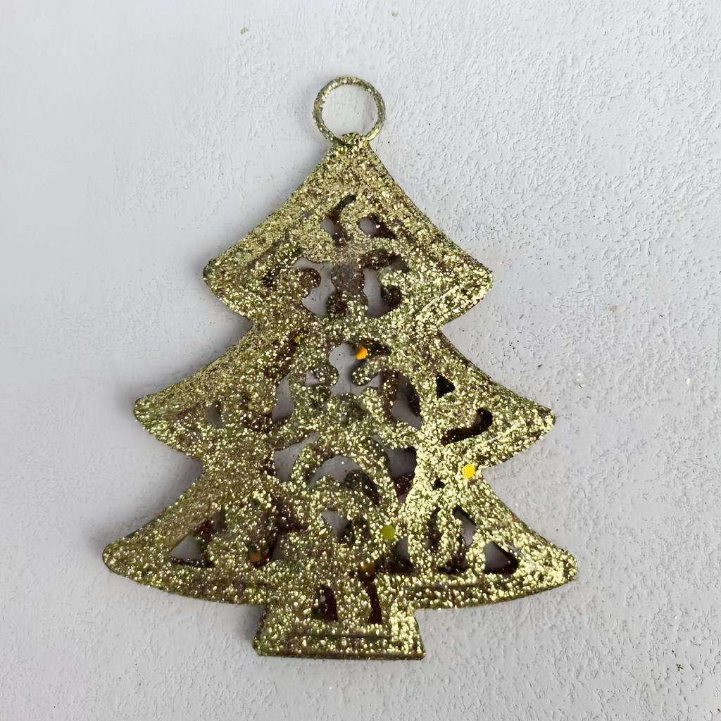 Gold Powder Wrought Iron Deer Star Christmas Tree Ornament