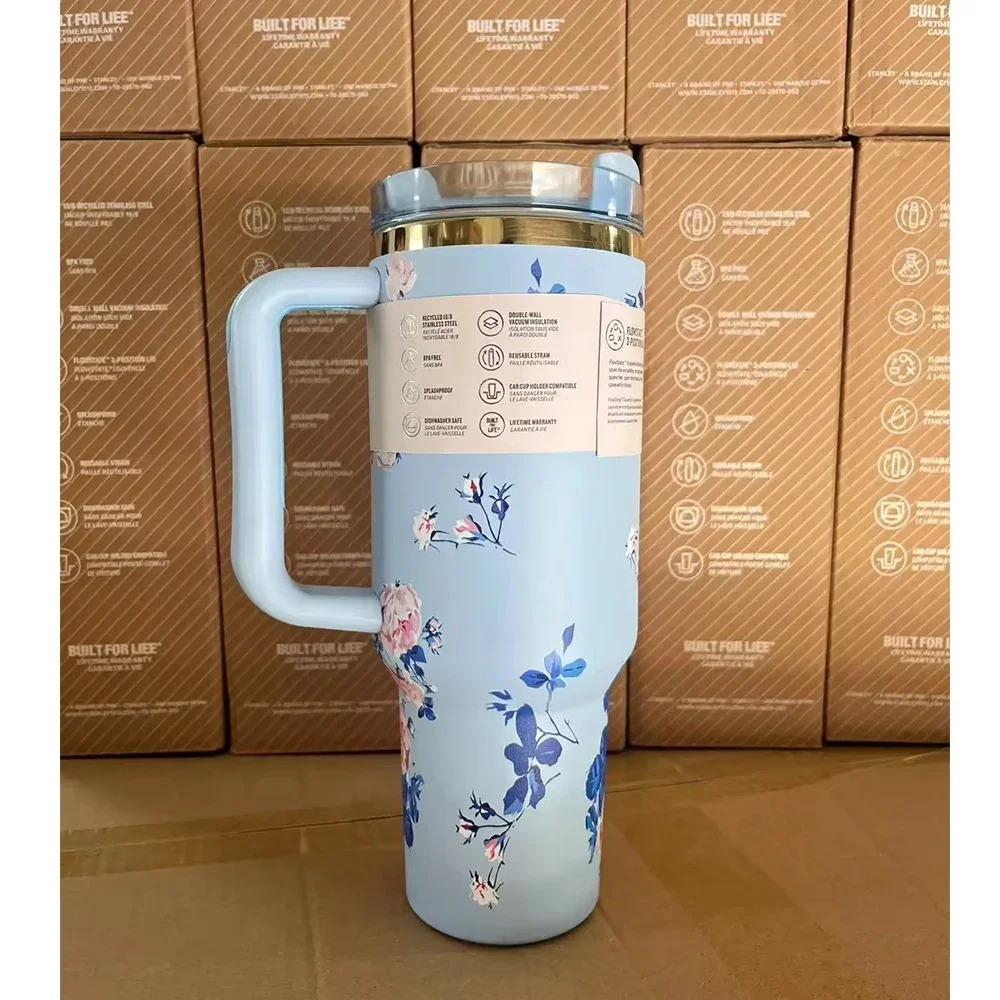 2025 Large Capacity 40Oz Stainless Steel Vacuum Flask - Insulated Tumbler Cup with Lids and Straws, Perfect for Travel