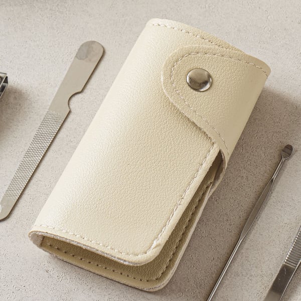 Faux Leather Pouch Nail Clipper Set