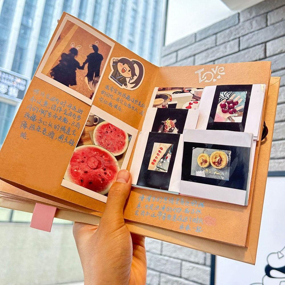 Kraft Paper Idol Photo Card Holder 16 Pages Growing Souvenir Book Diy Photo Album  Gifts