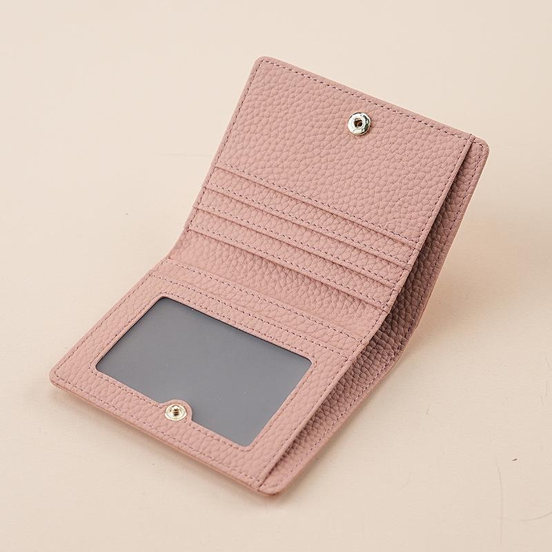 Damen-Münzbörse aus Leder im japanischen Stil mit RFID-Schutz und Legierungsklammer
