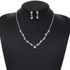 Korean Version of Small Necklace Earrings Bridal Jewelry Set Bright Rhinestone Super Flash Earrings