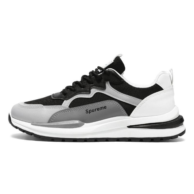 Summer Breathable Men's Shoes New Men's Mesh Sports Leisure Running Student Little White Dad High Tide Shoes