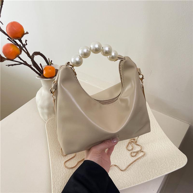 Elegant Women's Pearl Handbag 2025: Chic Chain Shoulder Crossbody with Simple Texture
