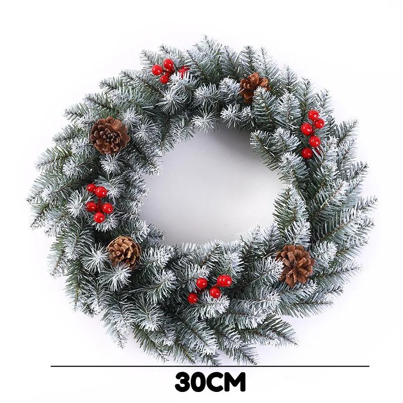 3Styles Red Christmas Wreath Elegant PVC Fruit Wreath Window Door Wall Ornament Home Halloween Decor Gifts