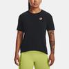 Under Armour UA Text Letter Print Short Sleeve T-Shirt Women T-Shirt Black 1376743-001
