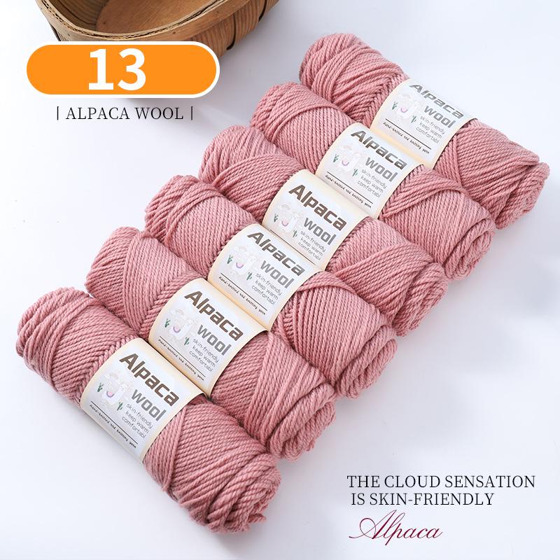Alpaca Wool Medium Thick Yarn Ball for Hand-Knitted Cardigans, DIY Scarves, and Sweaters