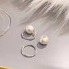 Vintage Circle Pearl Matte Brushed Earrings Light Luxury Fashion Design High-End Temperament Earrings