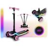 Three-Wheeled Scooter for Children Balancing LED Ricokids Leddi - Black-Pink