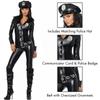 LEG AVENUE Officer Payne and Hat Size 83912 Catsuit, Badge, Belt, 4-Piece Set, Black, L,