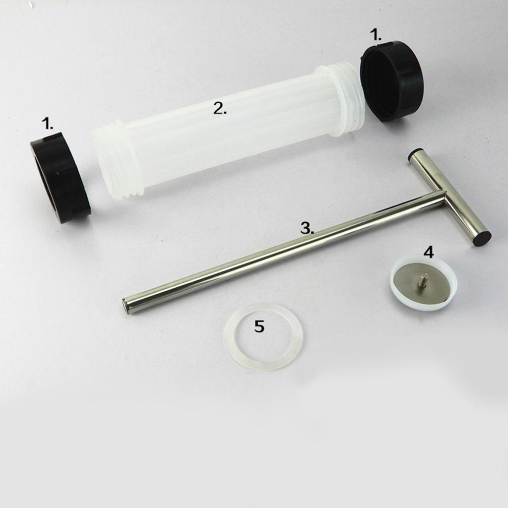 Home Kitchen Sausage Stuffer with 3 Filling Tubes Manual Hand Push Type Plastic Sausage Maker