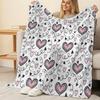 Heart Series Flannel Throw Blanket Soft Cozy Machine Washable Warm Blanket for Home, Office & Nap, Perfect Valentine's Day Gift
