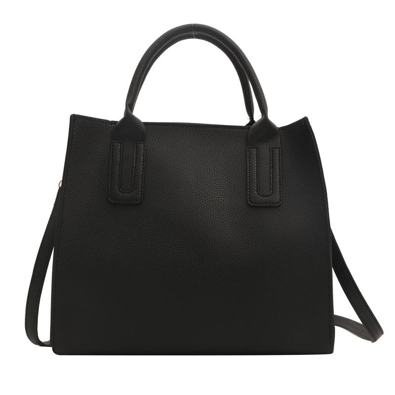 Jednoduchá jednobarevná kabelka, módní taška přes rameno, retro pu dámská taška, velká kapacita, všestranná dámská taška