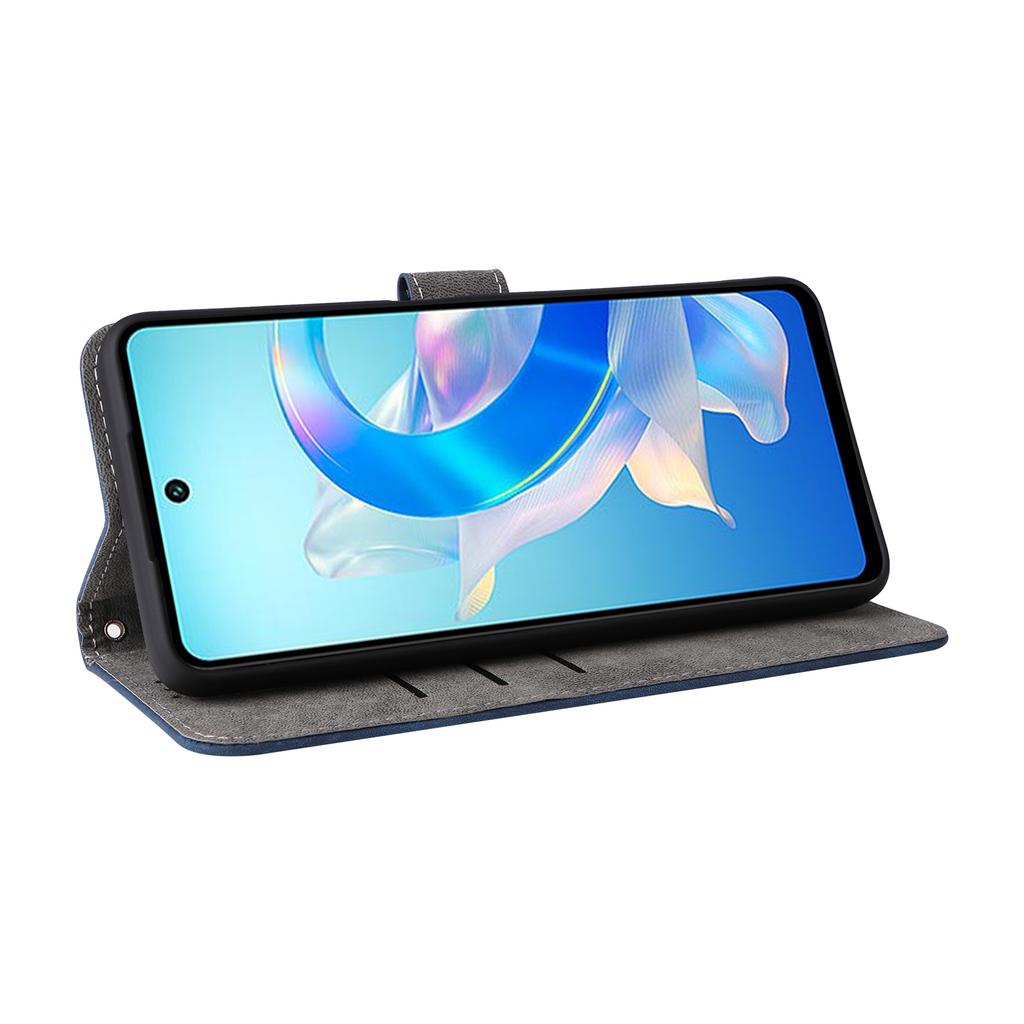 For Itel P55+ P663LN Case RFID Blocking Leather Purse Phone Cover with Wrist Strap