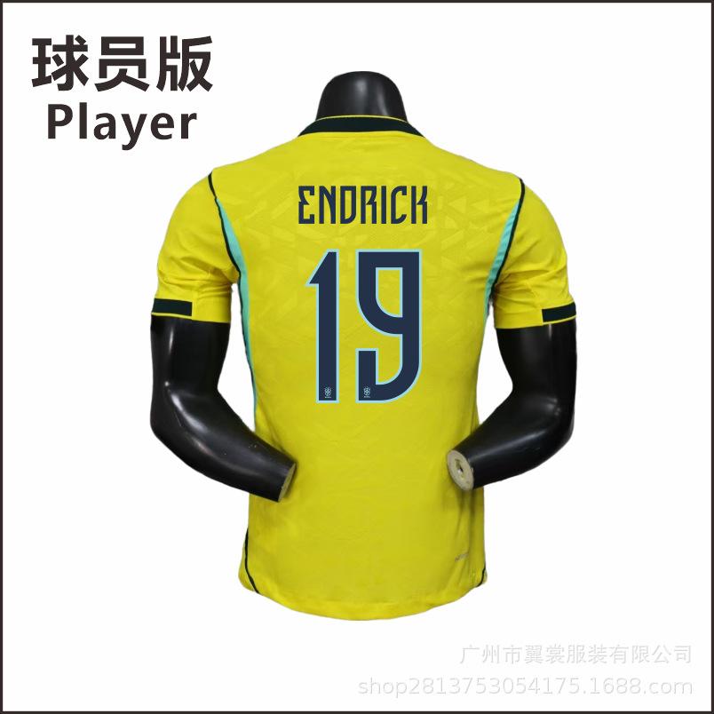 Correct Version 2026 US, Canada and Mexico World Cup Brazil Home and Away Players' Version Jersey 10 Vinicius Single Top