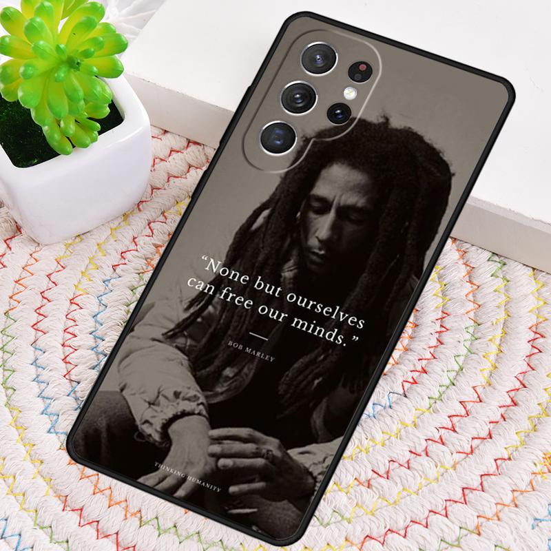 Bob Marley Zitate Rasta Reggae Aufdruck Handyhülle für Samsung Galaxy note 10 pro S26 Ultra S23 S24 FE S25 S21 S22 PLUS Hülle