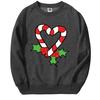 Christmas Hoodies Candy Cane Heart Hip Hop Fleece Round