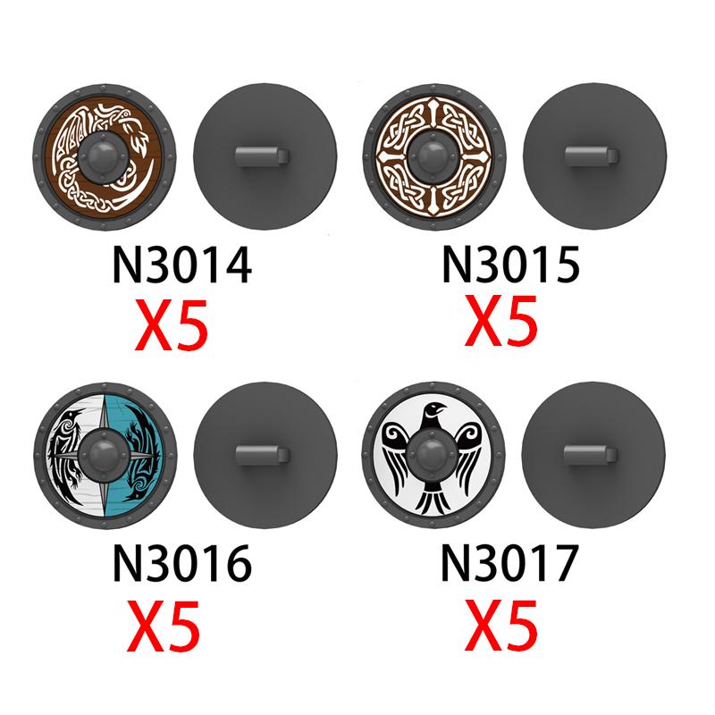 Medieval Knights Figures Accessories Building Blocks Officer Cloak Helmet Cape Armor Shield Black Eagle Red Lion Toys MOC Bricks