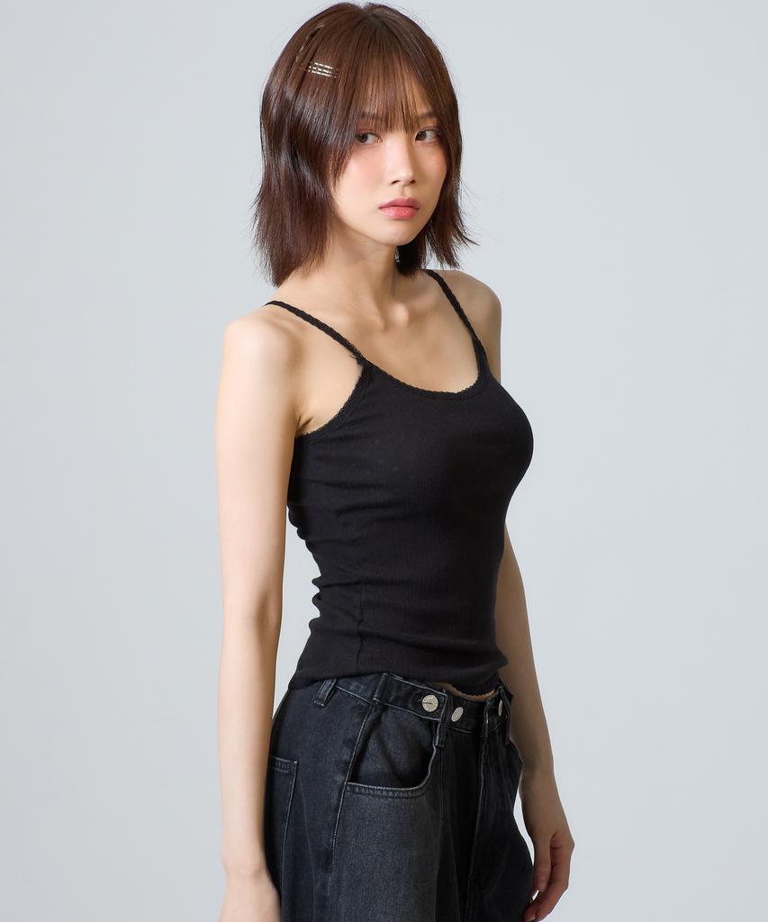 UNKNOWN PLANET Lace Sleeveless Top Black
