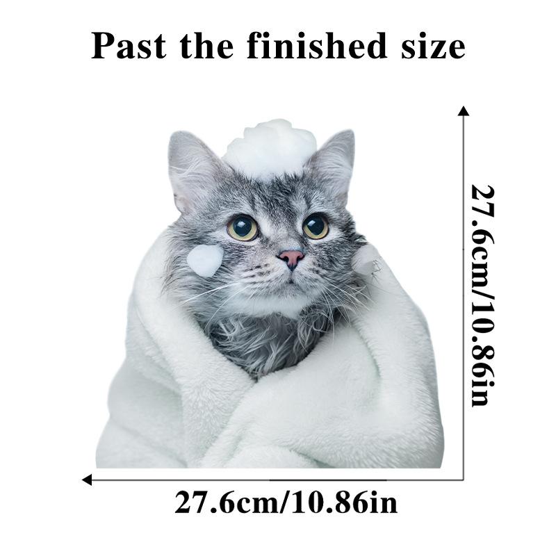 Cute Cartoon Cat Bathroom Toilet Lid Decorative Wall Sticker for Home Decor
