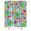Tu Festive Holiday Shower Curtain Christmas Trees Snowflakes Candy Cane Pattern Waterproof Bathroom Decor Xmas Home Textile