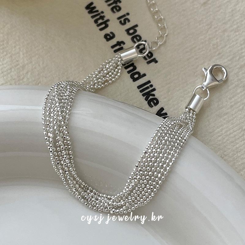 Cui Yan S925 Sterling Silver Waterfall Bracelet - Korean Style Light Luxury Gift for Women and Best Friends