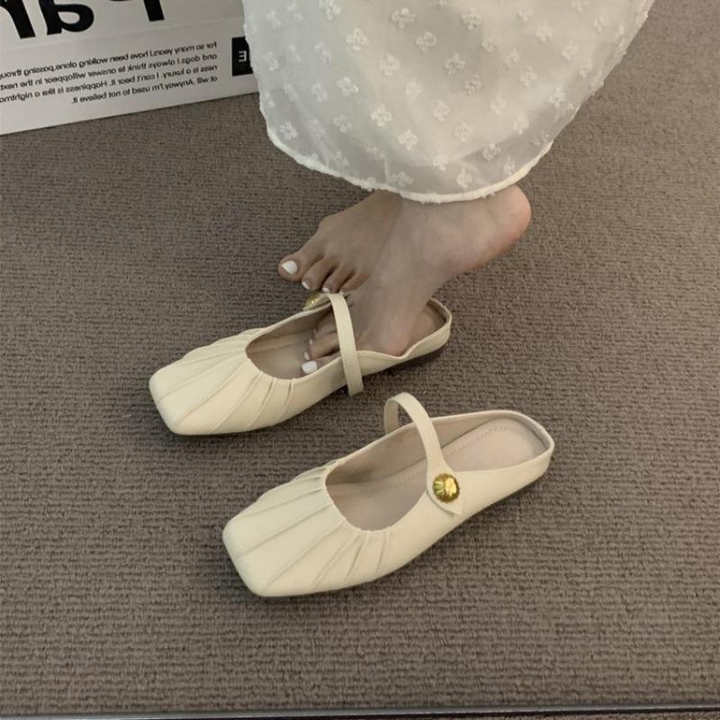 

Балетки Вьетнамки Одинарная обувь Ленивые вьетнамки 40 бежевый