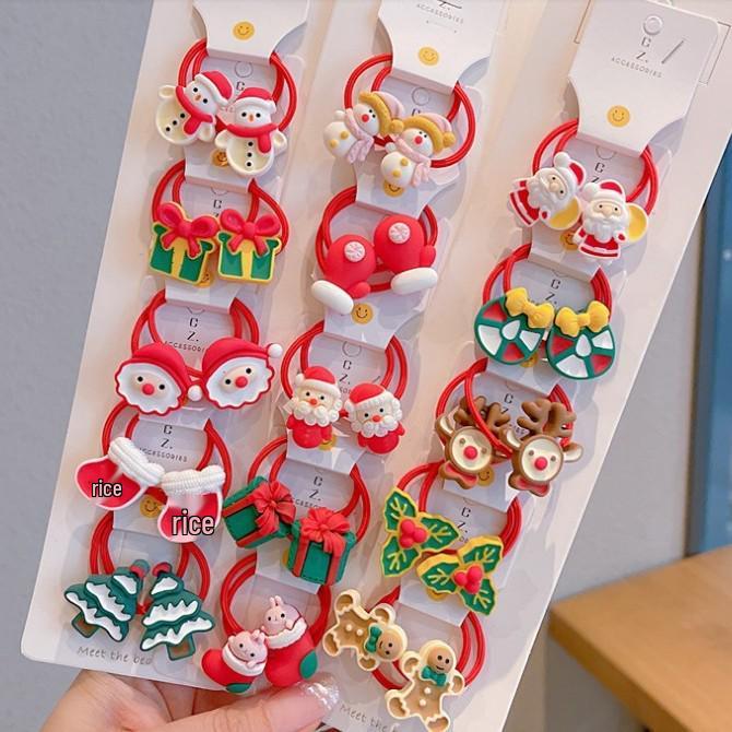 Ensemble de chouchous et pinces Rouges Festifs pour Enfants