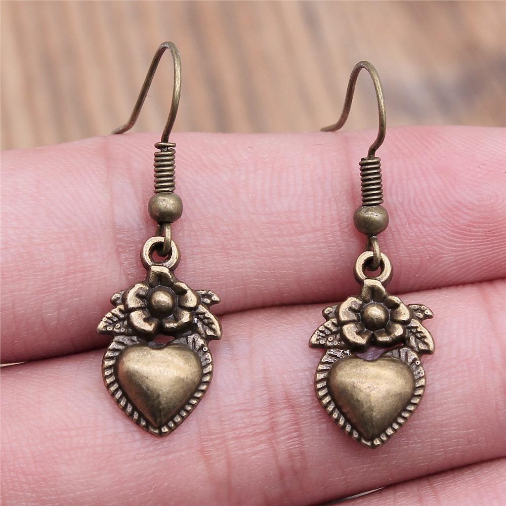 24 Styles Simple Design Gothic Punk Style Hollow Heart Drop Earrings For Women Vintage Fashion Earring Gift
