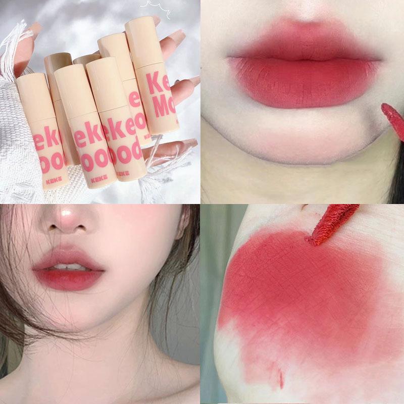 KeKeMood Velvet Matte Lip Mousse: Long-Lasting, Whitening, Affordable Gloss for Students