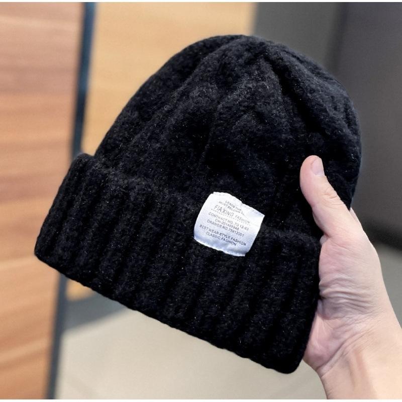 ins twist applique knitted wool hat children Internet celebrities autumn and winter versatile trend warm ear protection cold hat