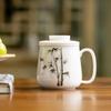 Ceramic Tea Cup with Lid: Personal Use, Tea & Water Separator, Office Brewing, Desk Set, Perfect for Gifts.